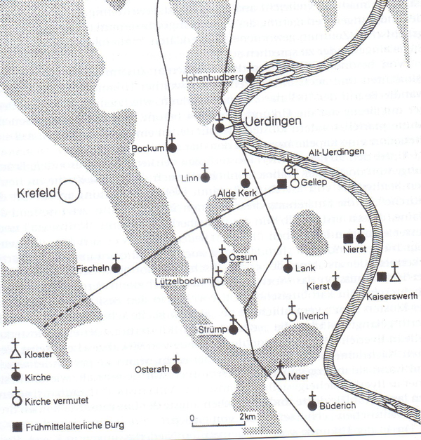 Stadtteile Ilv.Karte früher Kirchen